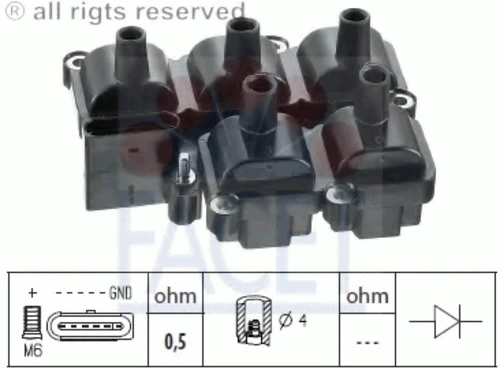9.6293 FACET Катушка зажигания (фото 2)