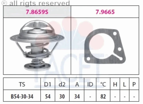 7.8659 FACET Термостат fiat (фото 1)