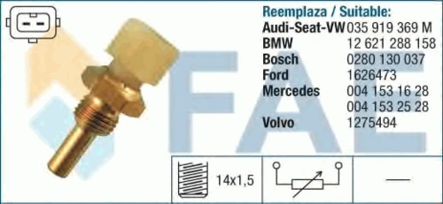 33030 FAE Датчик, температура охлаждающей жидкости (фото 2)
