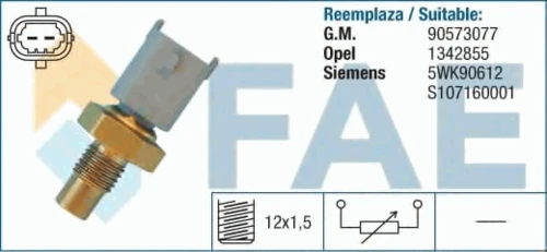 33670 FAE Датчик, температура охлаждающей жидкости (фото 2)