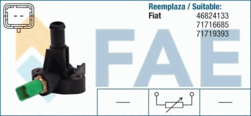 33850 FAE Датчик, температура охлаждающей жидкости (фото 2)