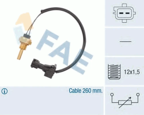 32740 FAE Датчик, температура охлаждающей жидкости (фото 2)