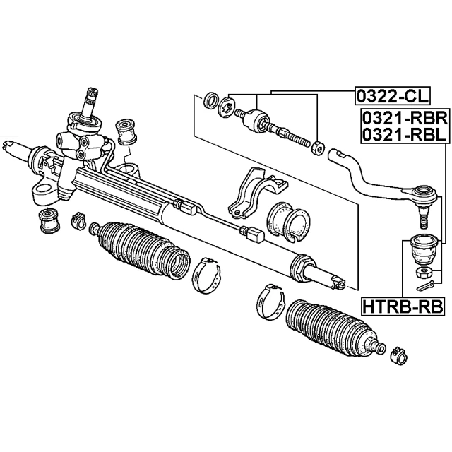 HTRB-RB FEBEST Ремкомплект, наконечник поперечной рулевой тяги (фото 4)