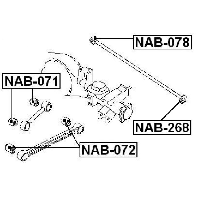 NAB-071 FEBEST Подвеска, рычаг независимой подвески колеса (фото 4)