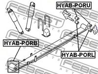 HYAB-PORU FEBEST Втулка, листовая рессора (фото 4)