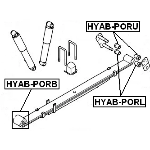 HYAB-PORL FEBEST Втулка, листовая рессора (фото 4)