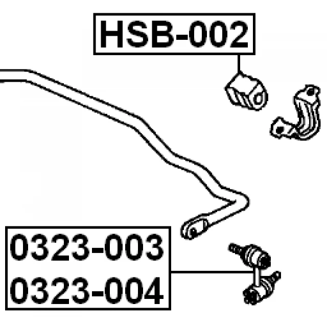 HSB-002 FEBEST Втулка, стабилизатор (фото 4)