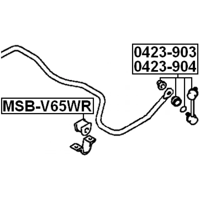 MSB-V65WR FEBEST Втулка, стабилизатор (фото 4)