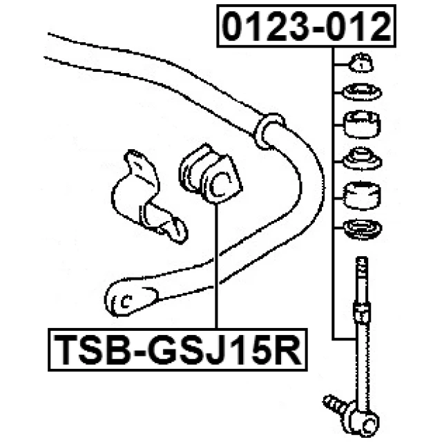 TSB-GSJ15R FEBEST Втулка, стабилизатор (фото 4)