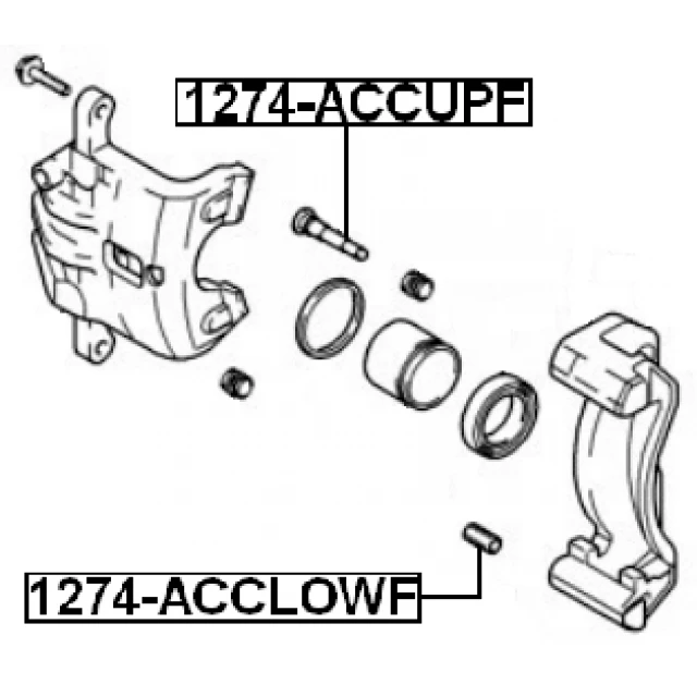 1274-ACCLOWF FEBEST Направляющий болт, корпус скобы тормоза (фото 4)