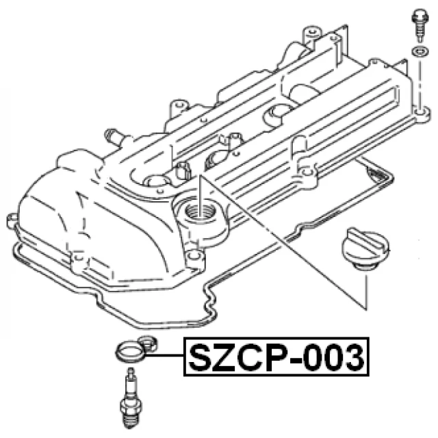 SZCP-003 FEBEST Уплотнительное кольцо, шахта свечи (фото 4)