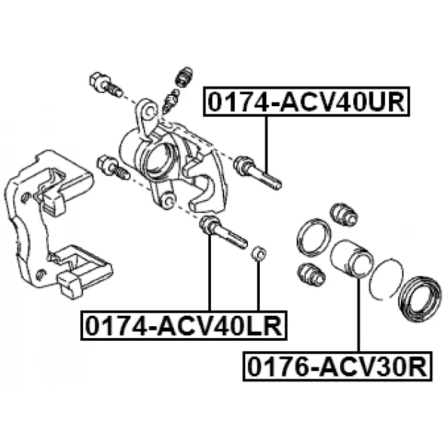 0174-ACV40UR FEBEST Направляющий болт, корпус скобы тормоза (фото 4)