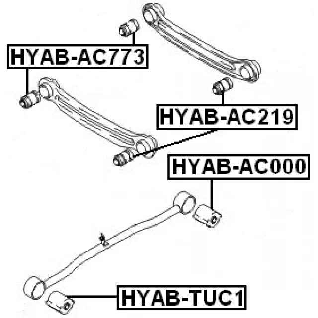 HYAB-AC219 FEBEST Подвеска, рычаг независимой подвески колеса (фото 4)