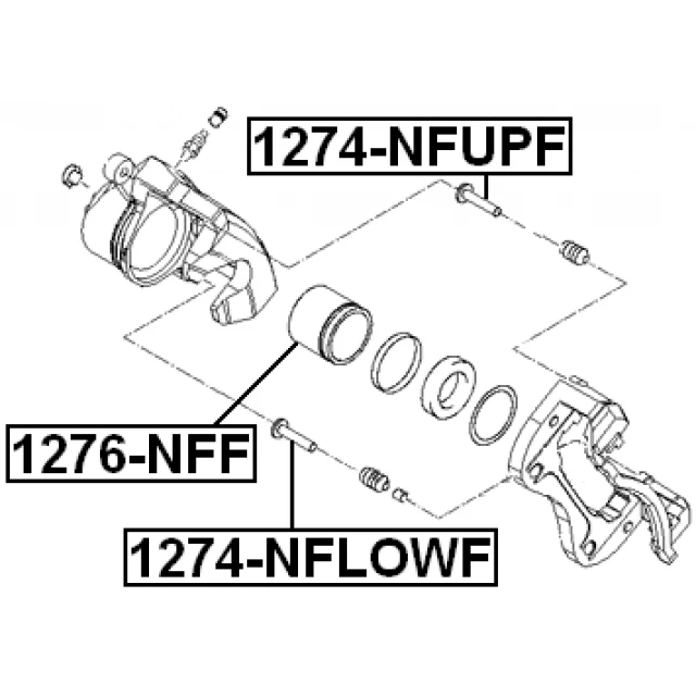 1274-NFUPF FEBEST Направляющий болт, корпус скобы тормоза (фото 4)