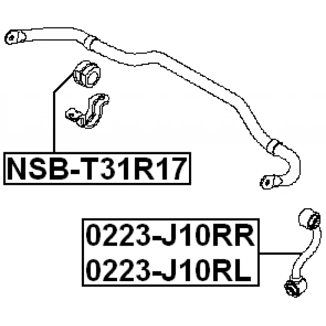NSB-T31R17 FEBEST Втулка, стабилизатор (фото 4)