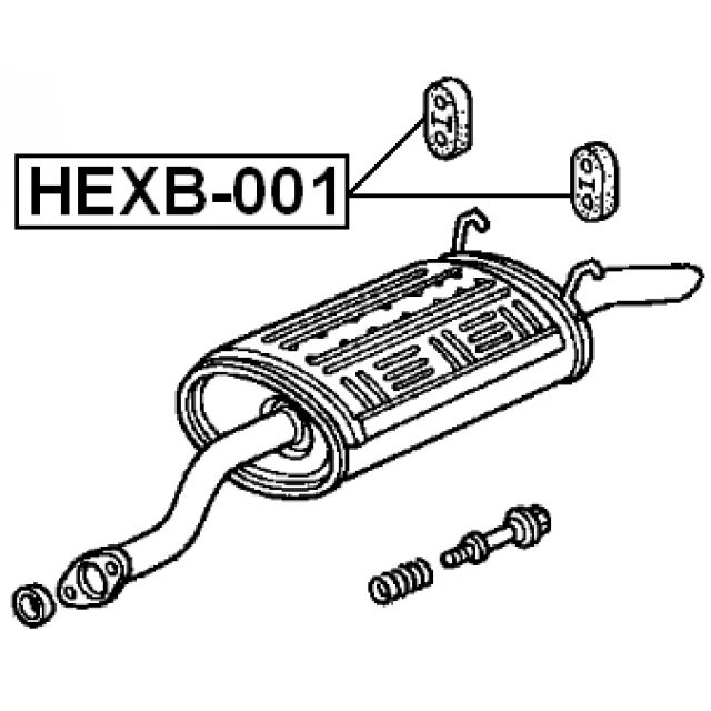 HEXB-001 FEBEST Монтажный комплект, система выпуска (фото 4)