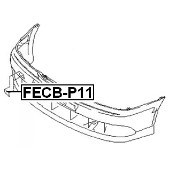 FECB-P11 FEBEST Заслонка, буксирный крюк (фото 4)