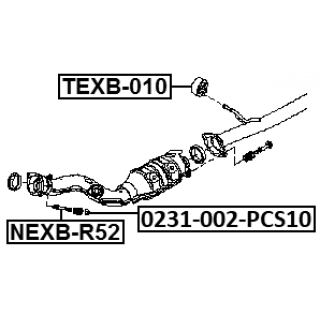 NEXB-R52 FEBEST Монтажный комплект, система выпуска (фото 4)