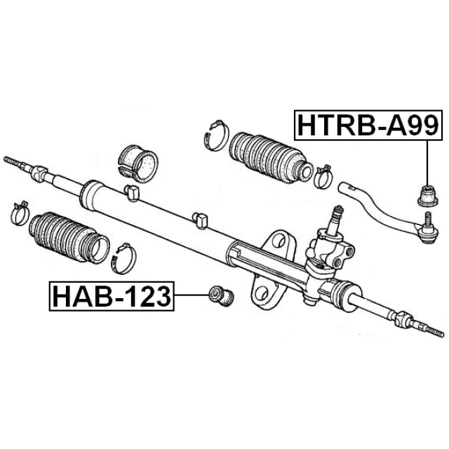 HTRB-A99 FEBEST Ремкомплект, наконечник поперечной рулевой тяги (фото 4)