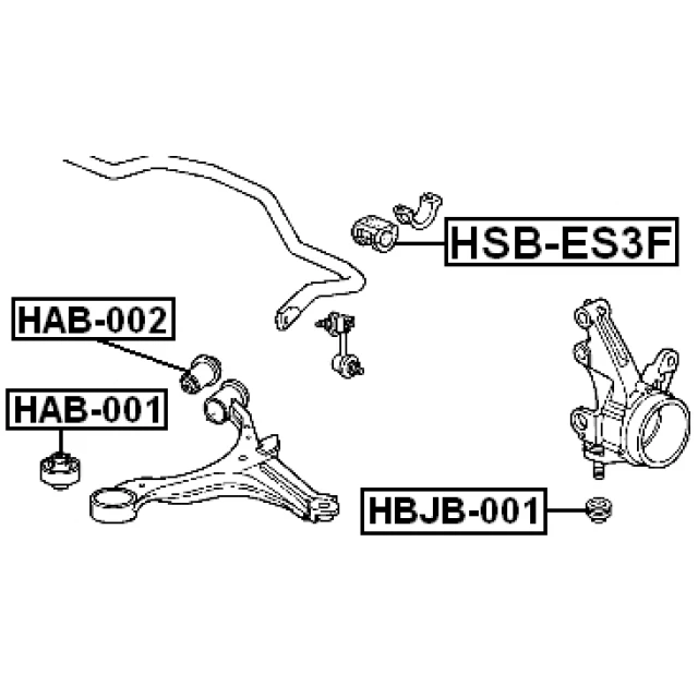 HSB-ES3F FEBEST Втулка, стабилизатор (фото 4)