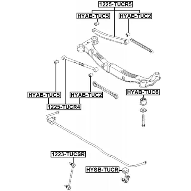 HYAB-TUC5 FEBEST Подвеска, рычаг независимой подвески колеса (фото 4)