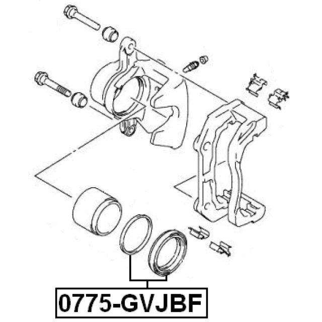 0775-GVJBF FEBEST Ремкомплект, тормозной суппорт (фото 4)