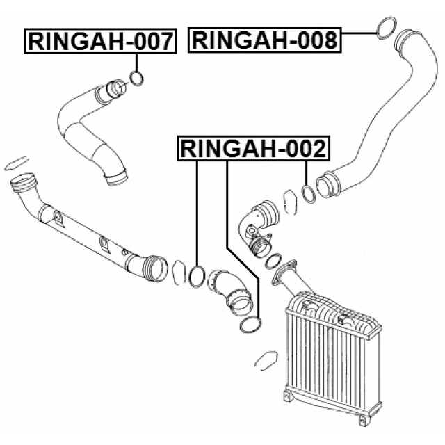 RINGAH-007 FEBEST Уплотнительное кольцо, трубка нагнетаемого воздуха (фото 4)