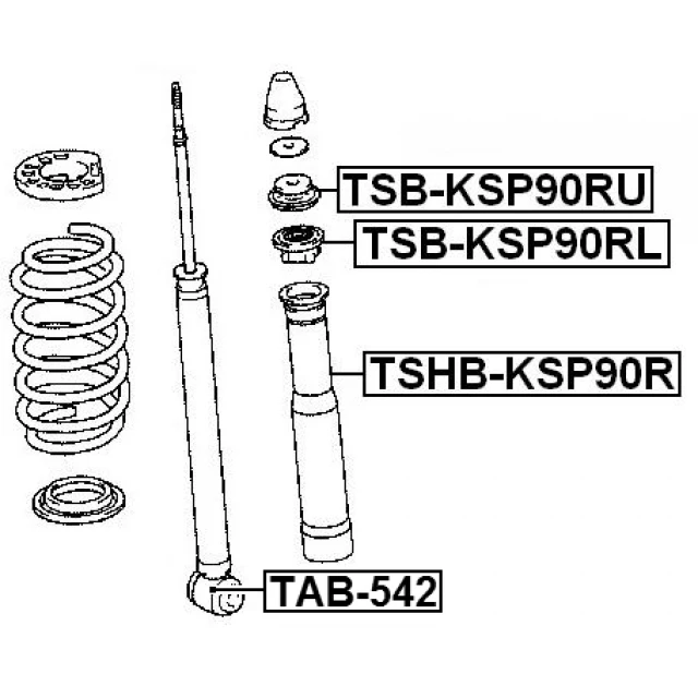 TSB-KSP90RU FEBEST Дистанционная труба, амортизатор (фото 4)