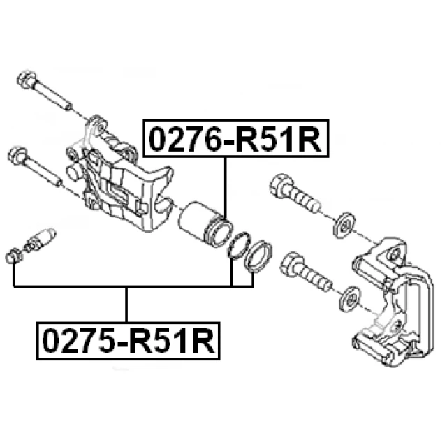 0275-R51R FEBEST Ремкомплект, тормозной суппорт (фото 4)