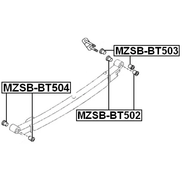 MZSB-BT504 FEBEST Втулка, листовая рессора (фото 4)