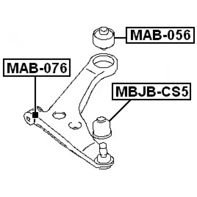 MAB-076 FEBEST Подвеска, рычаг независимой подвески колеса (фото 4)