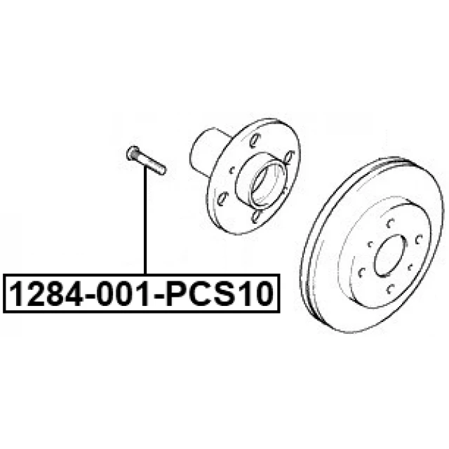 1284-001-PCS10 FEBEST Шпилька колеса (фото 4)