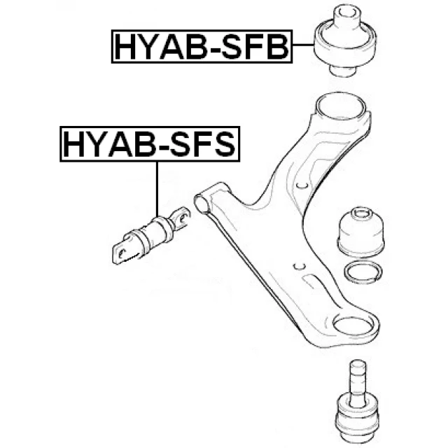 HYAB-SFB FEBEST Подвеска, рычаг независимой подвески колеса (фото 4)