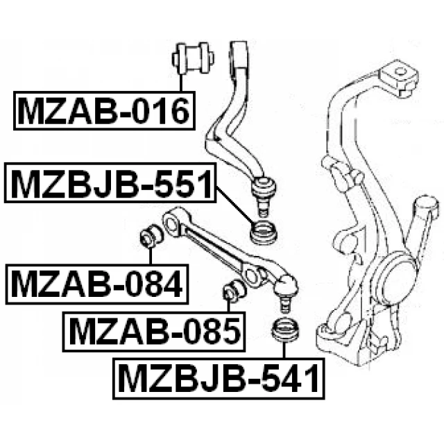 MZAB-085 FEBEST Подвеска, рычаг независимой подвески колеса (фото 4)