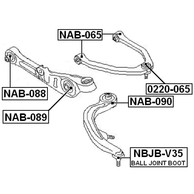 NBJB-V35 FEBEST ремонтный комплект, несущие / направляющие шарниры (фото 4)