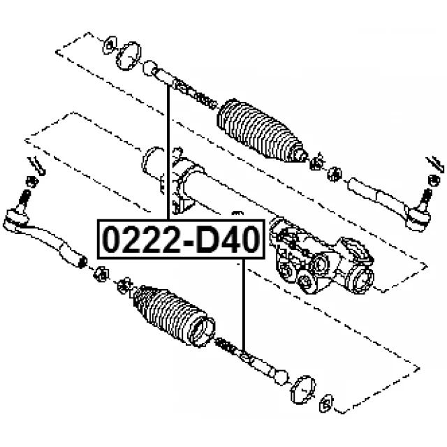 0222-D40 FEBEST Осевой шарнир, рулевая тяга (фото 4)