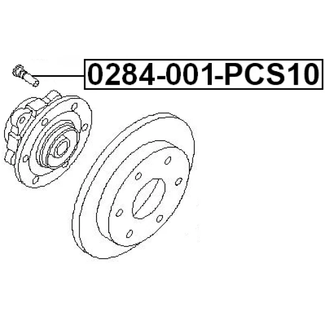 0284-001-PCS10 FEBEST Шпилька колеса (фото 4)
