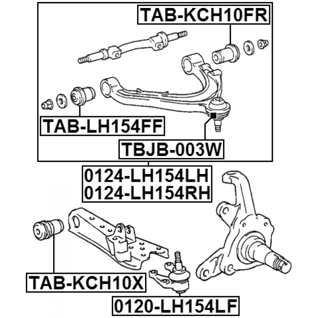 TAB-KCH10X FEBEST Подвеска, рычаг независимой подвески колеса (фото 4)