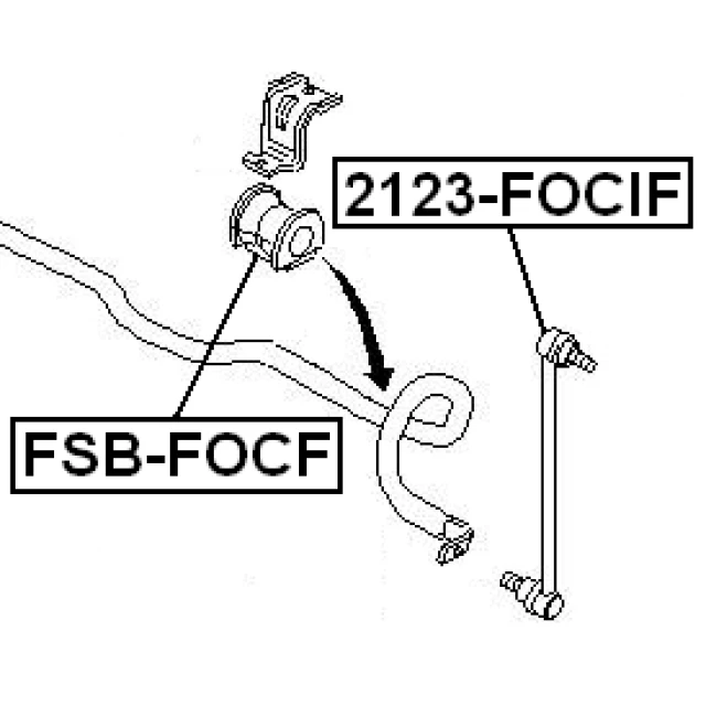 2123-FOCIF FEBEST Тяга / стойка, стабилизатор (фото 3)