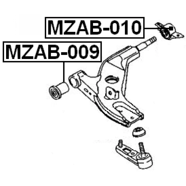 MZAB-010 FEBEST Подвеска, рычаг независимой подвески колеса (фото 4)
