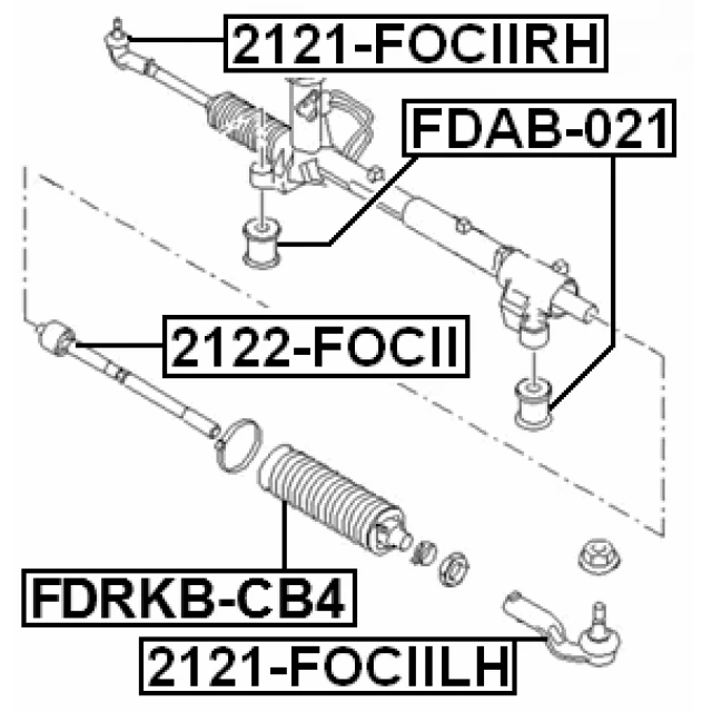 2121-FOCIILH FEBEST Наконечник поперечной рулевой тяги (фото 4)