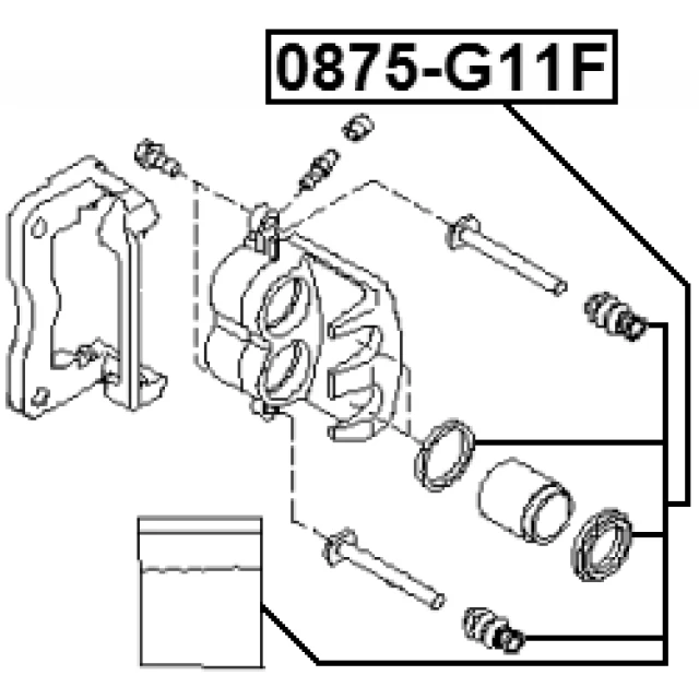 0875-G11F FEBEST Ремкомплект, тормозной суппорт (фото 4)