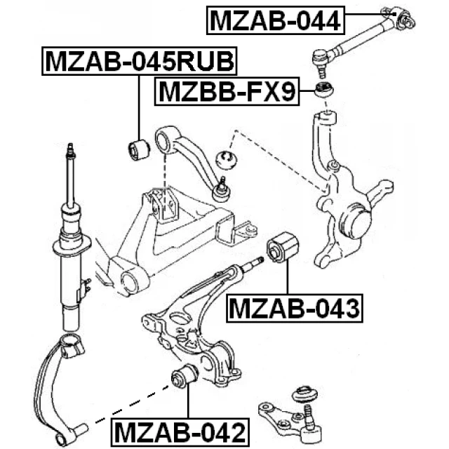 MZAB-045RUB FEBEST Подвеска, рычаг независимой подвески колеса (фото 4)