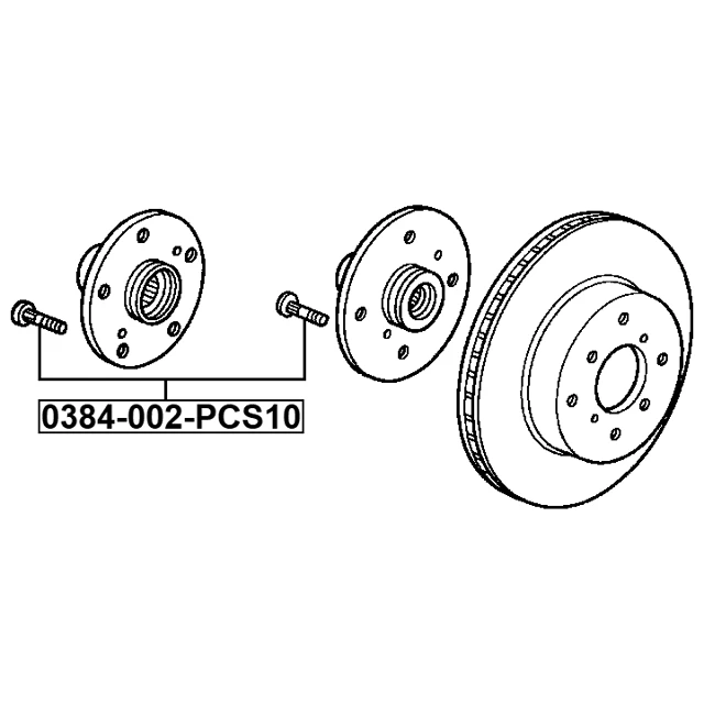 0384-002-PCS10 FEBEST Шпилька колеса (фото 4)