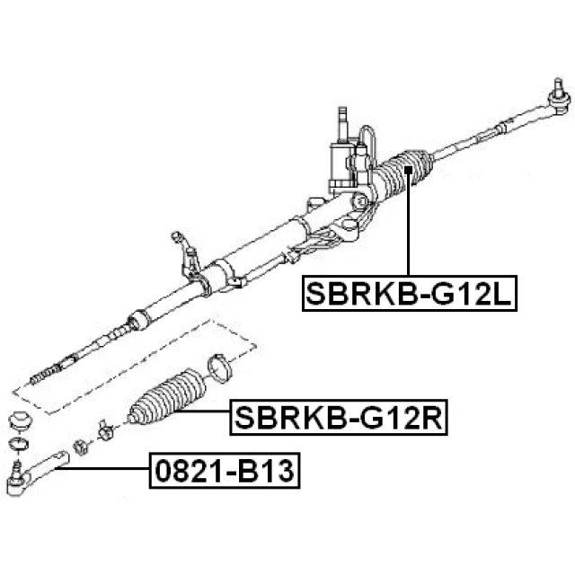 SBRKB-G12R FEBEST Пыльник, рулевое управление (фото 4)