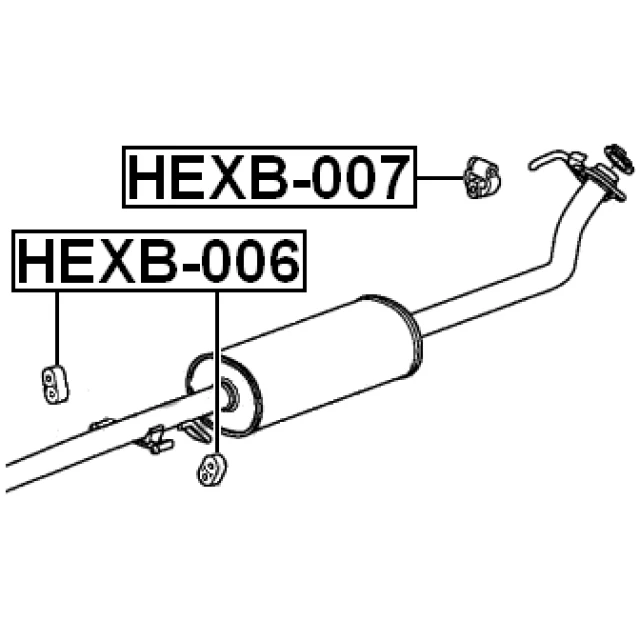 HEXB-007 FEBEST Монтажный комплект, система выпуска (фото 4)