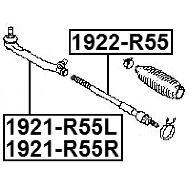 1921-R55L FEBEST Наконечник поперечной рулевой тяги (фото 3)