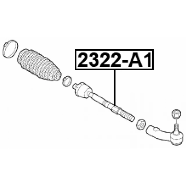 2322-A1 FEBEST Осевой шарнир, рулевая тяга (фото 4)