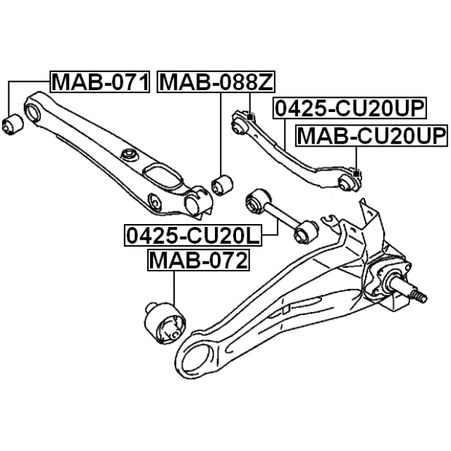 MAB-072 FEBEST Подвеска, рычаг независимой подвески колеса (фото 3)