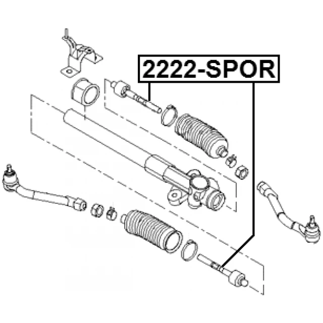 2222-SPOR FEBEST Осевой шарнир, рулевая тяга (фото 3)